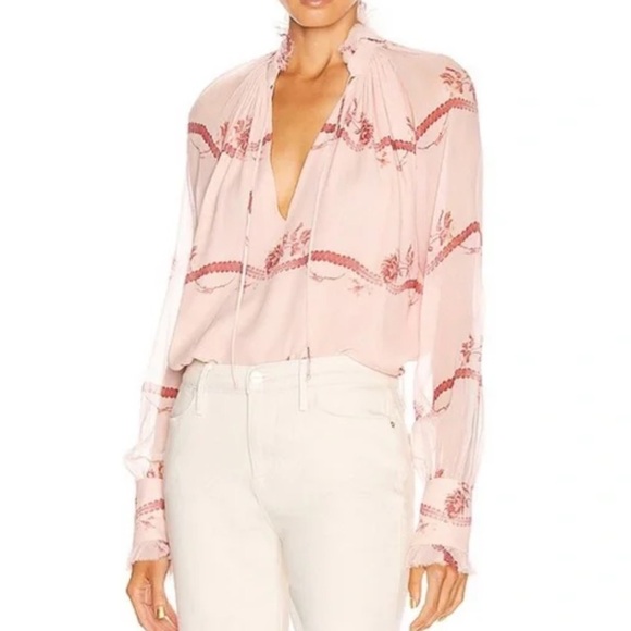 Jonathan Simkhai Tops - JONATHAN SIMKHAI Monica Rose Pink Floral Top size small